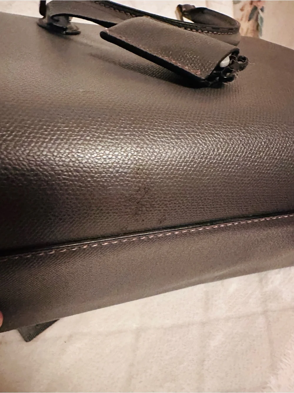 LOUIS QUATORZE Gray Structured Satchel